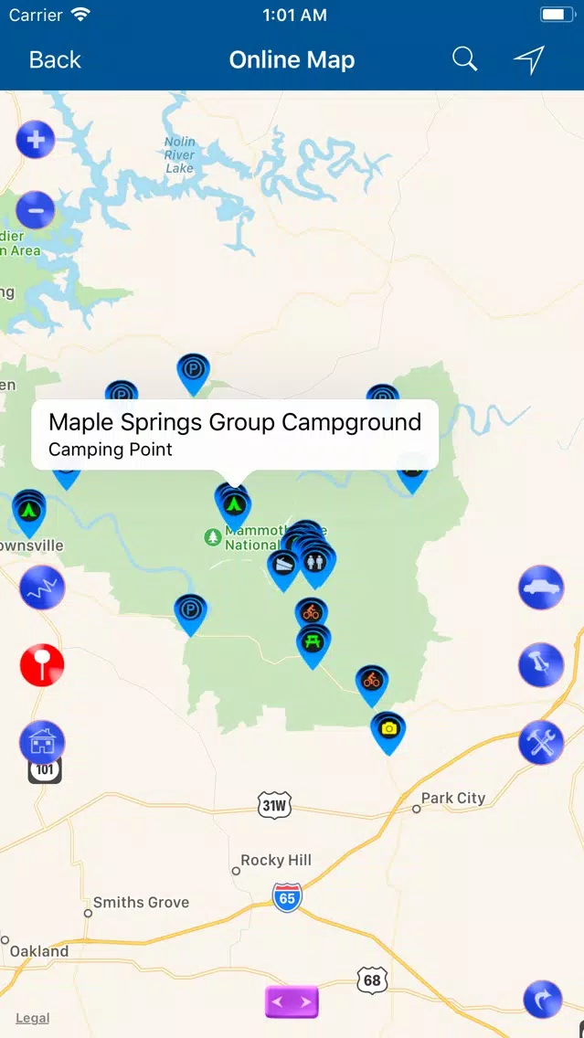 Capturas de pantalla de Mammoth Cave National Park Map