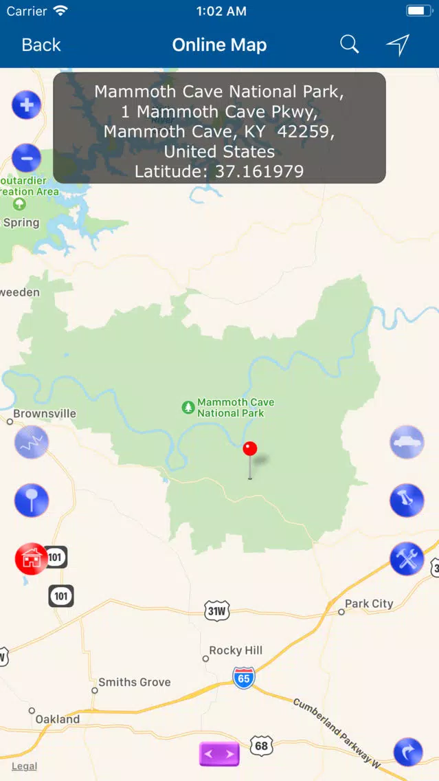 Capturas de pantalla de Mammoth Cave National Park Map
