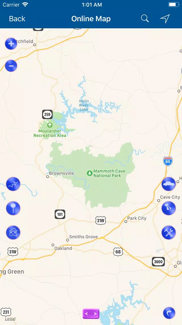 Capturas de pantalla de Mammoth Cave National Park Map