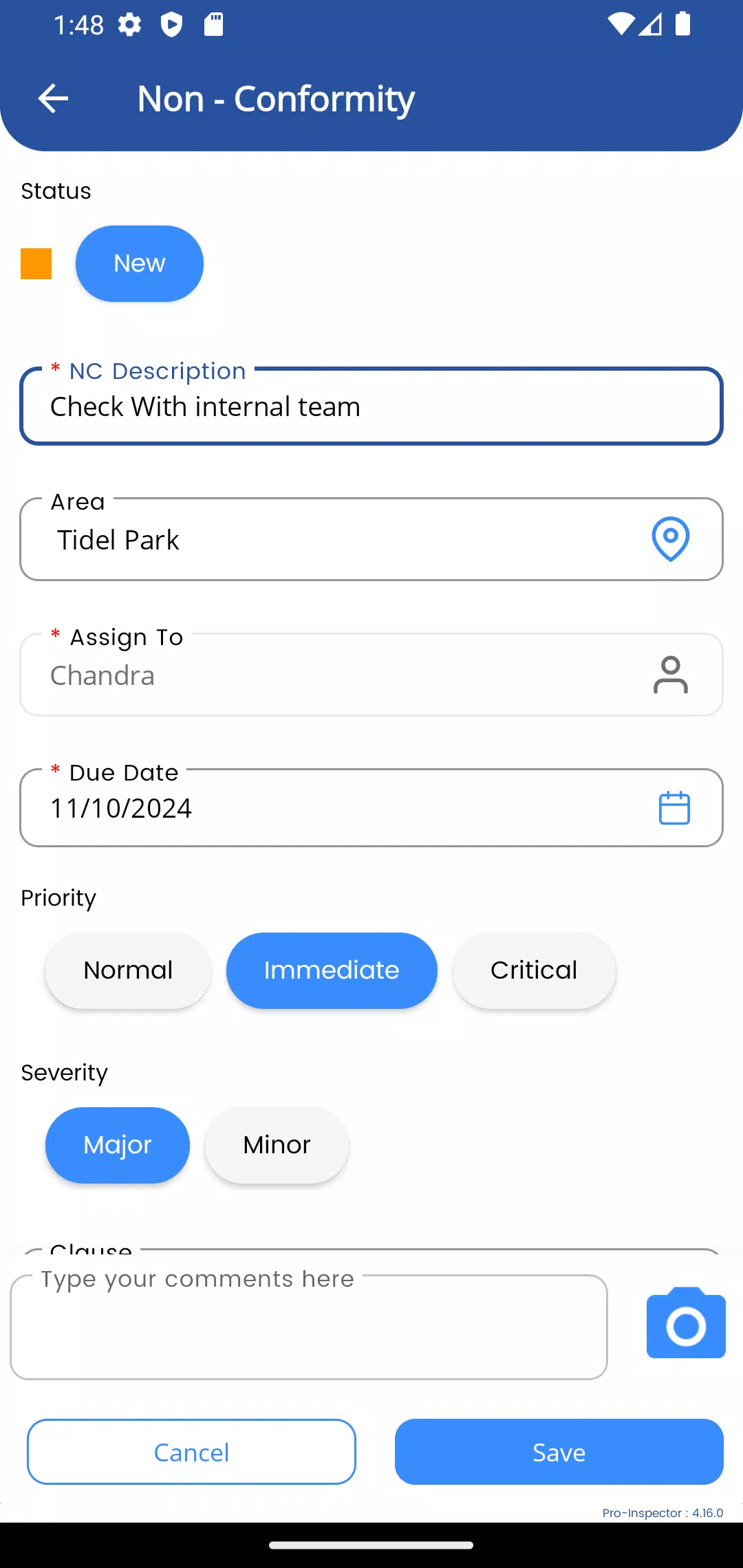 Pro-Inspector Screenshots