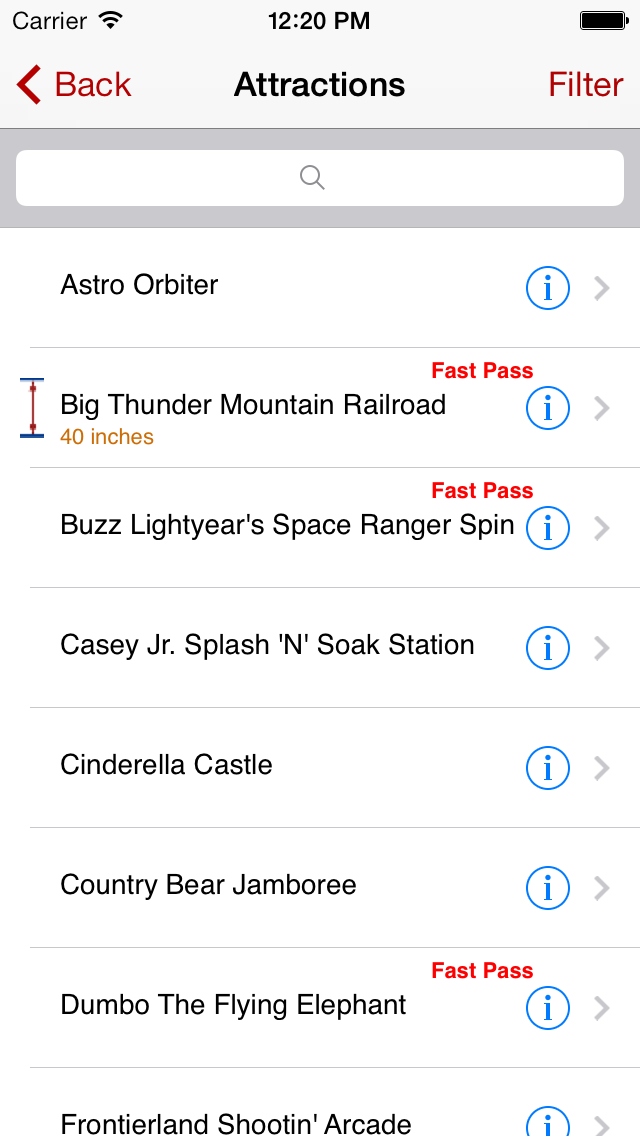 Ảnh chụp màn hình của All DisneyWorld Maps with wait time