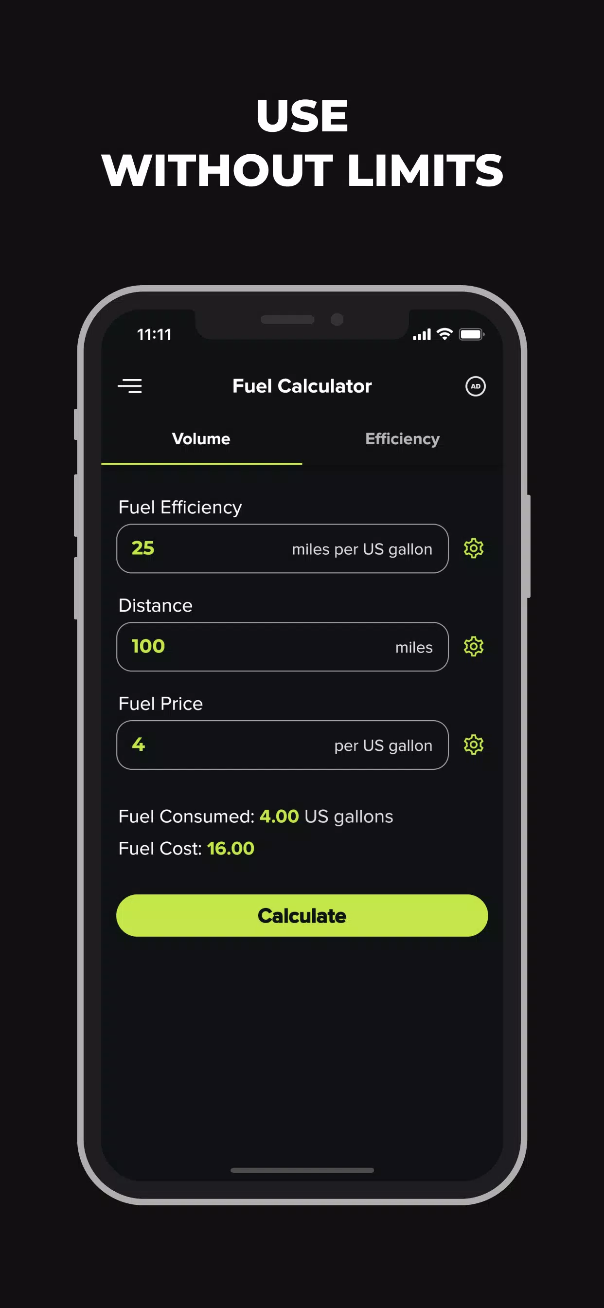 Fuel Calculator Screenshots