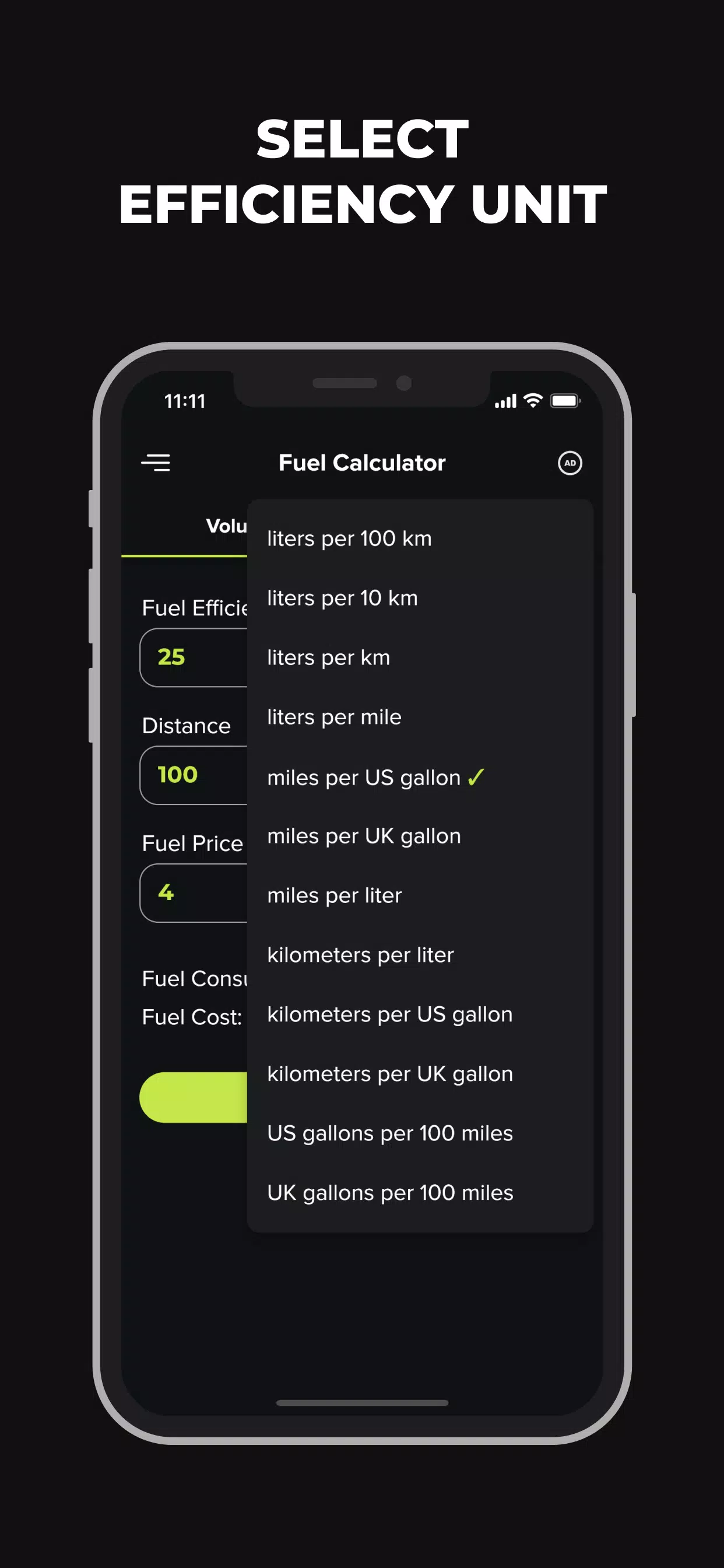 Fuel Calculator Screenshots