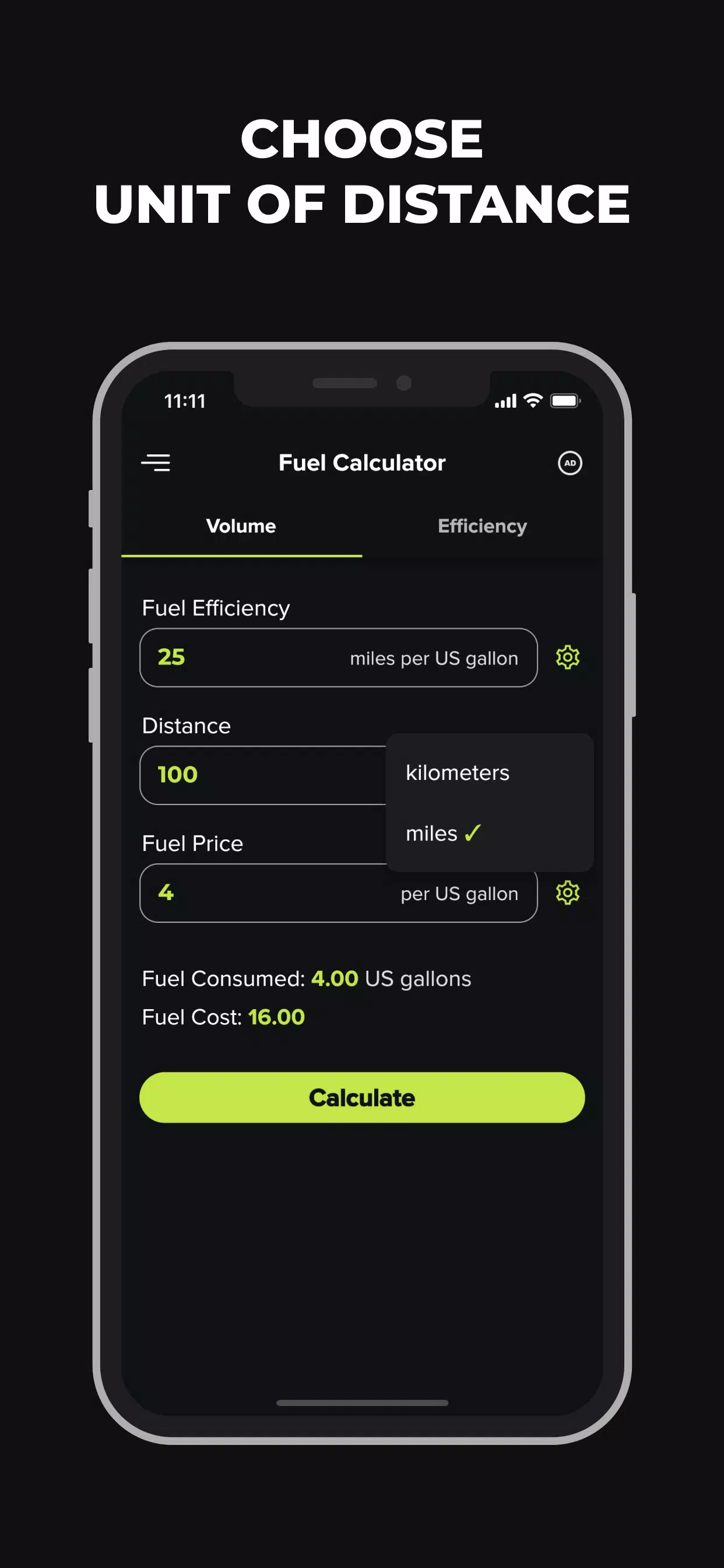 Fuel Calculator Screenshots