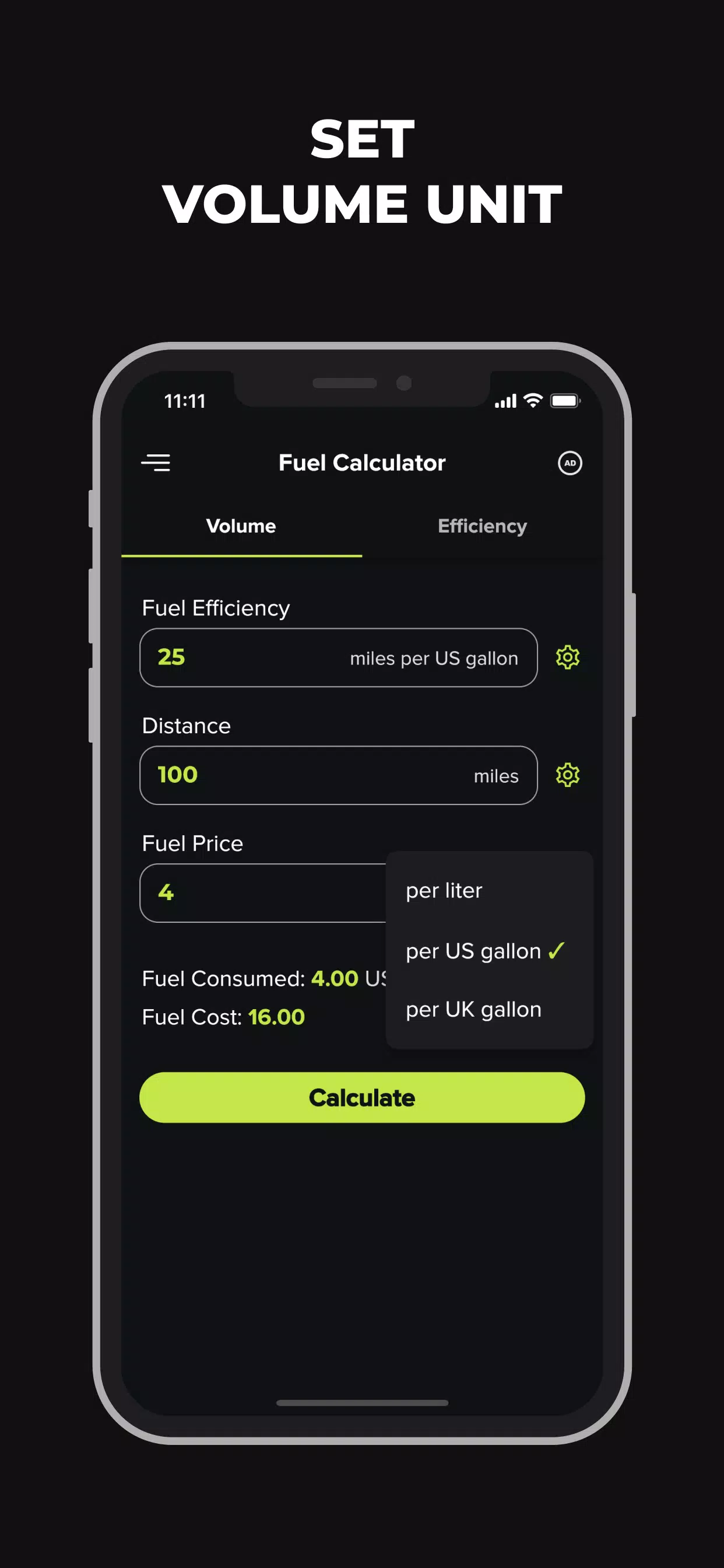 Fuel Calculator Screenshots