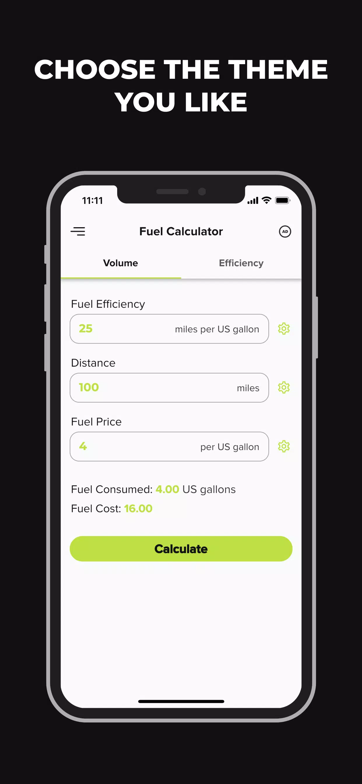 Fuel Calculator Screenshots
