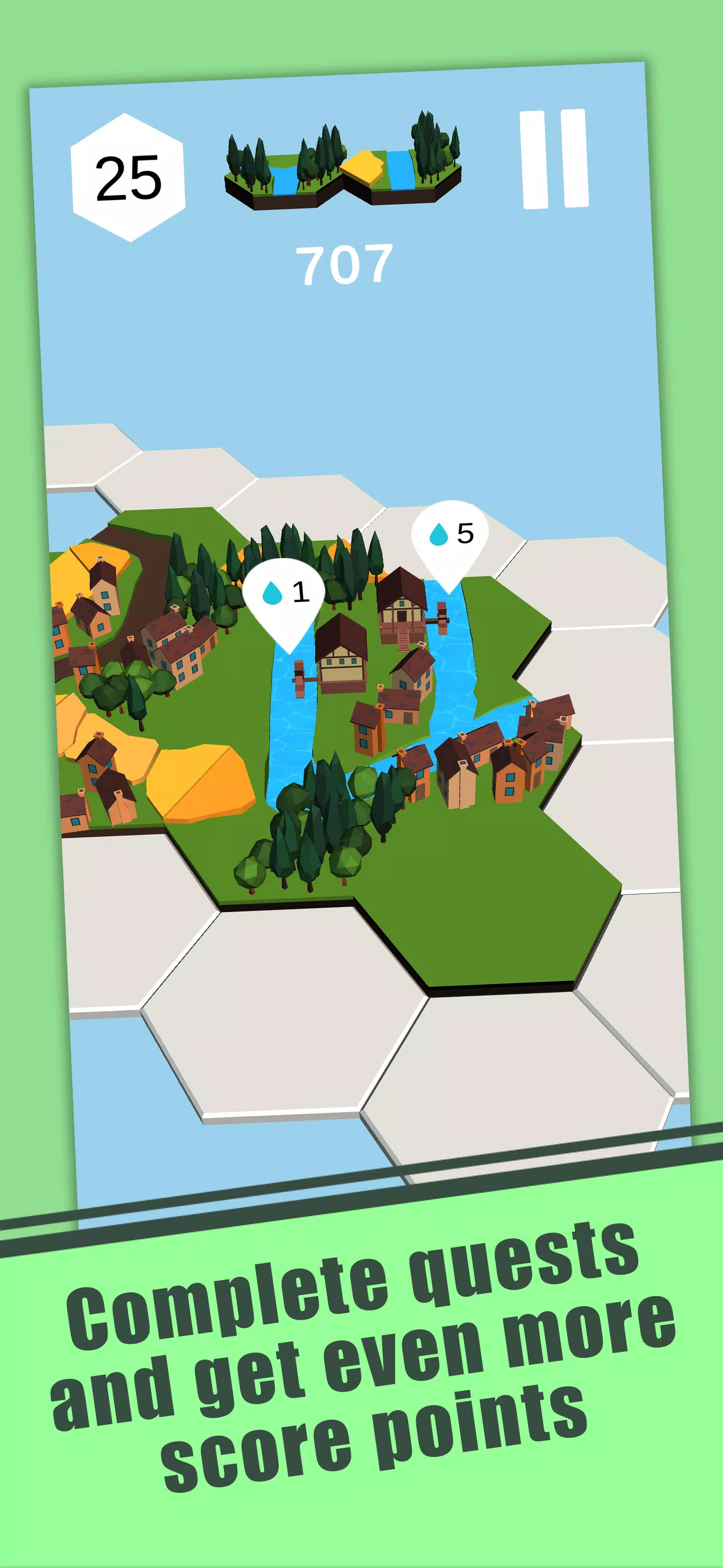 Tangkapan skrin Hexatopia: the puzzle game