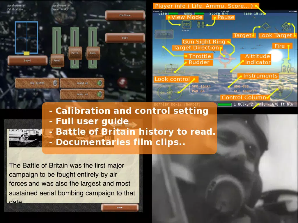 Capturas de tela do Air Battle of Britain HD Lite iPad 