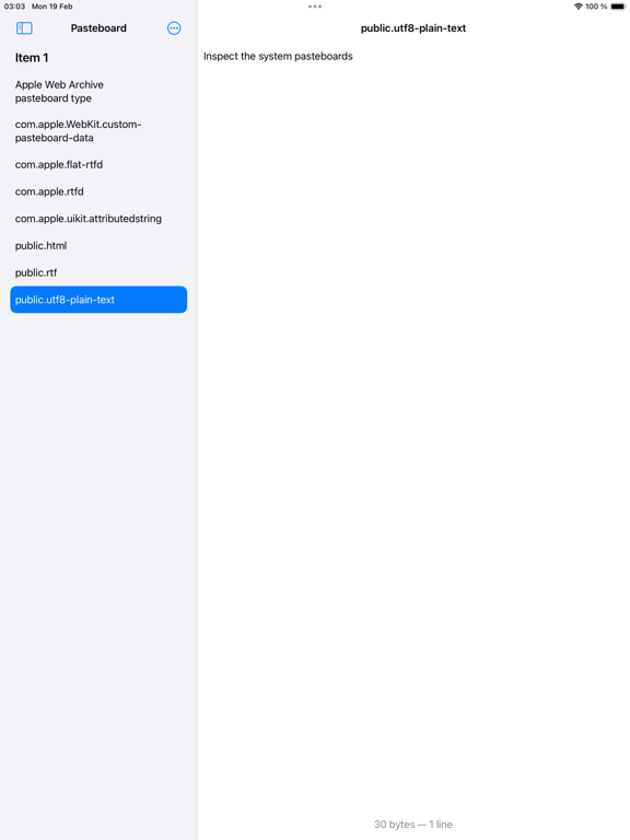 Pasteboard Viewer iPad Screenshots