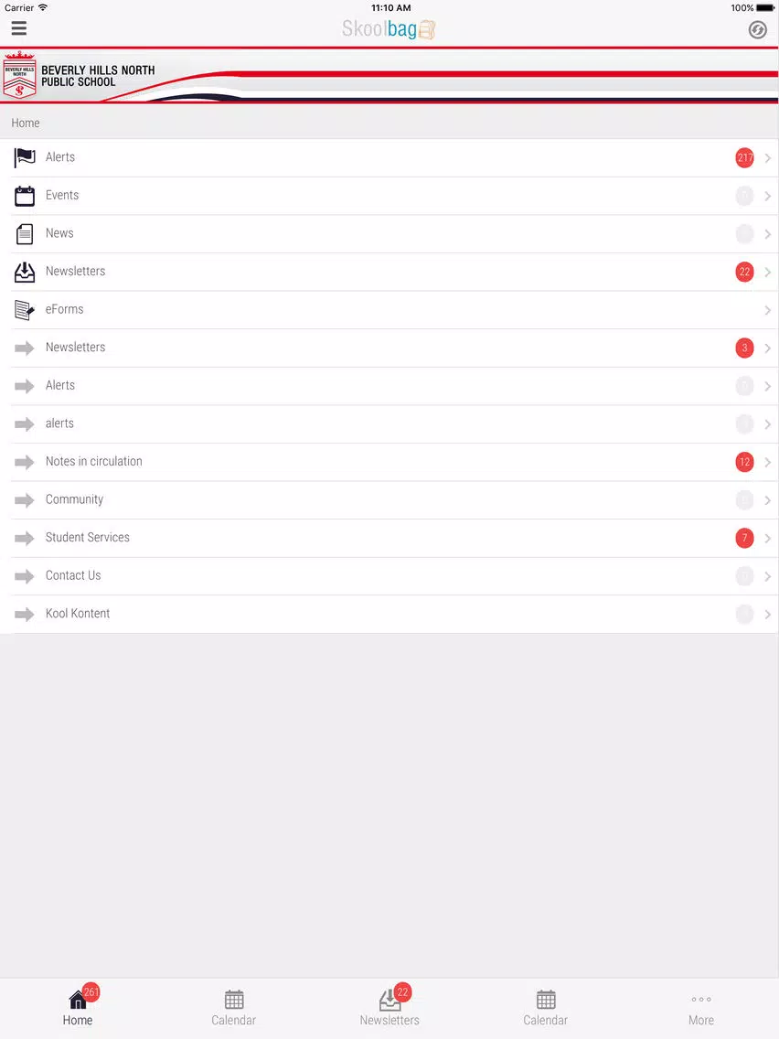 Beverly Hills North Public School - Skoolbag iPad Screenshots