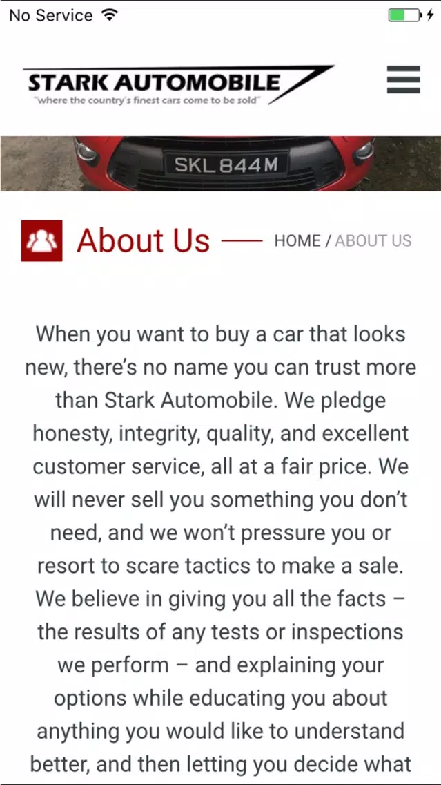 Stark Automobile Listing Screenshots