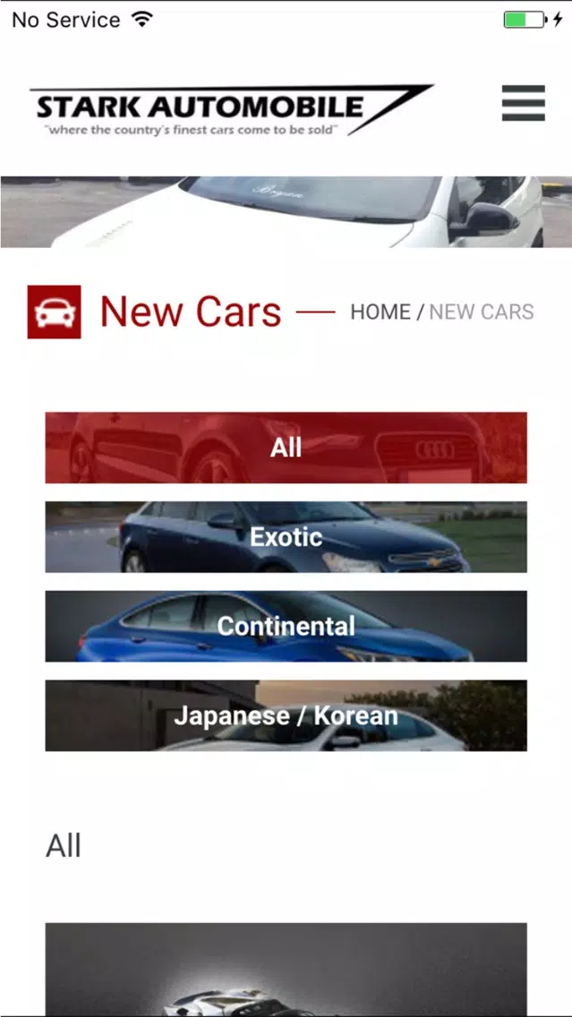 Stark Automobile Listing Screenshots