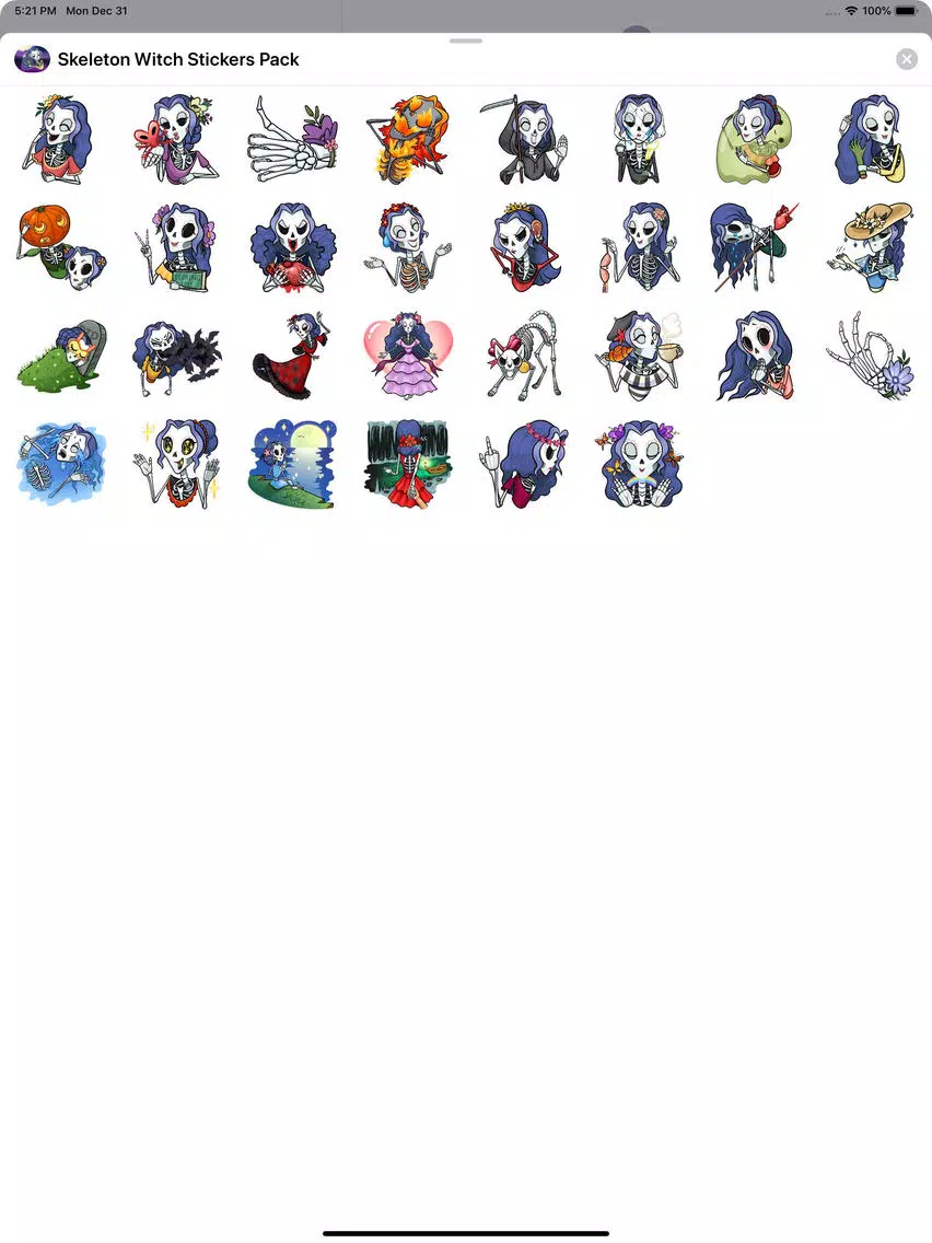 Skeleton Witch Stickers Pack iPad Screenshots