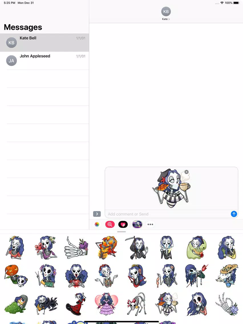 Skeleton Witch Stickers Pack iPad Screenshots