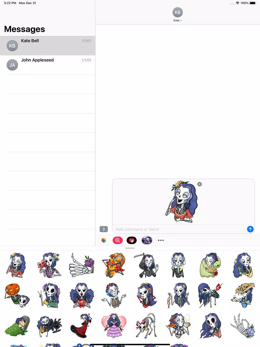 Skeleton Witch Stickers Pack iPad Screenshots