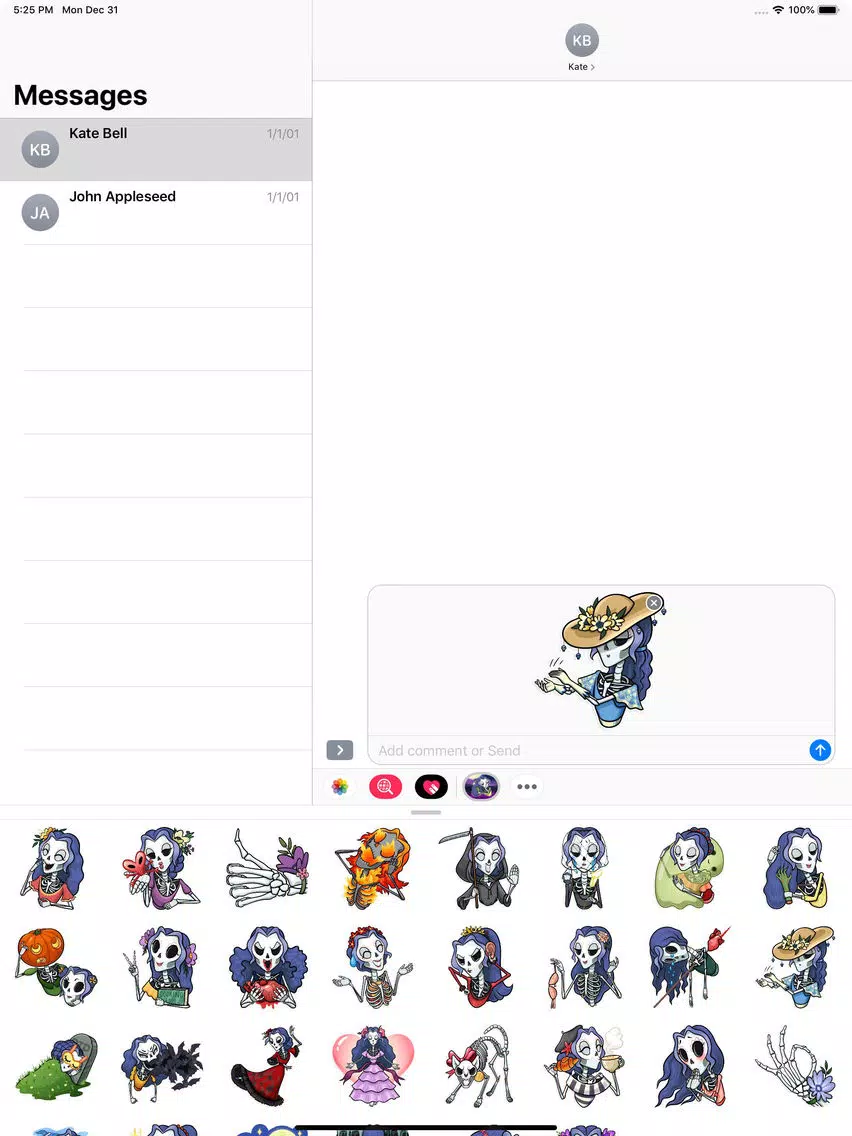 Skeleton Witch Stickers Pack iPad Screenshots
