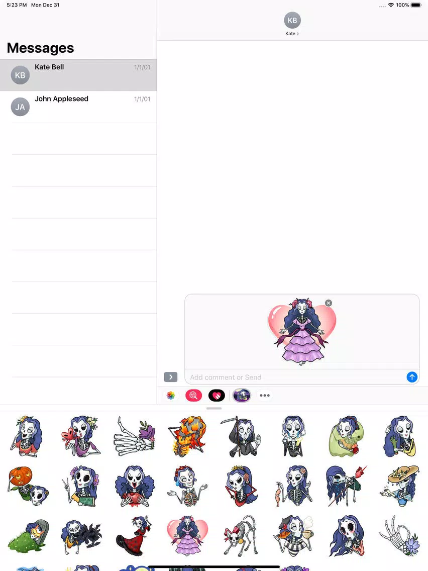 Skeleton Witch Stickers Pack iPad Screenshots
