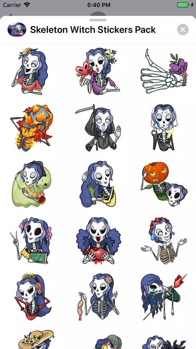 Skeleton Witch Stickers Pack Screenshots