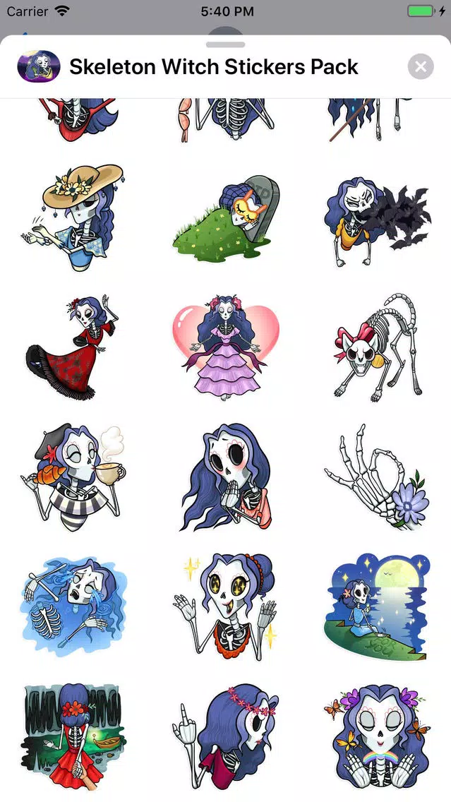 Skeleton Witch Stickers Pack Screenshots