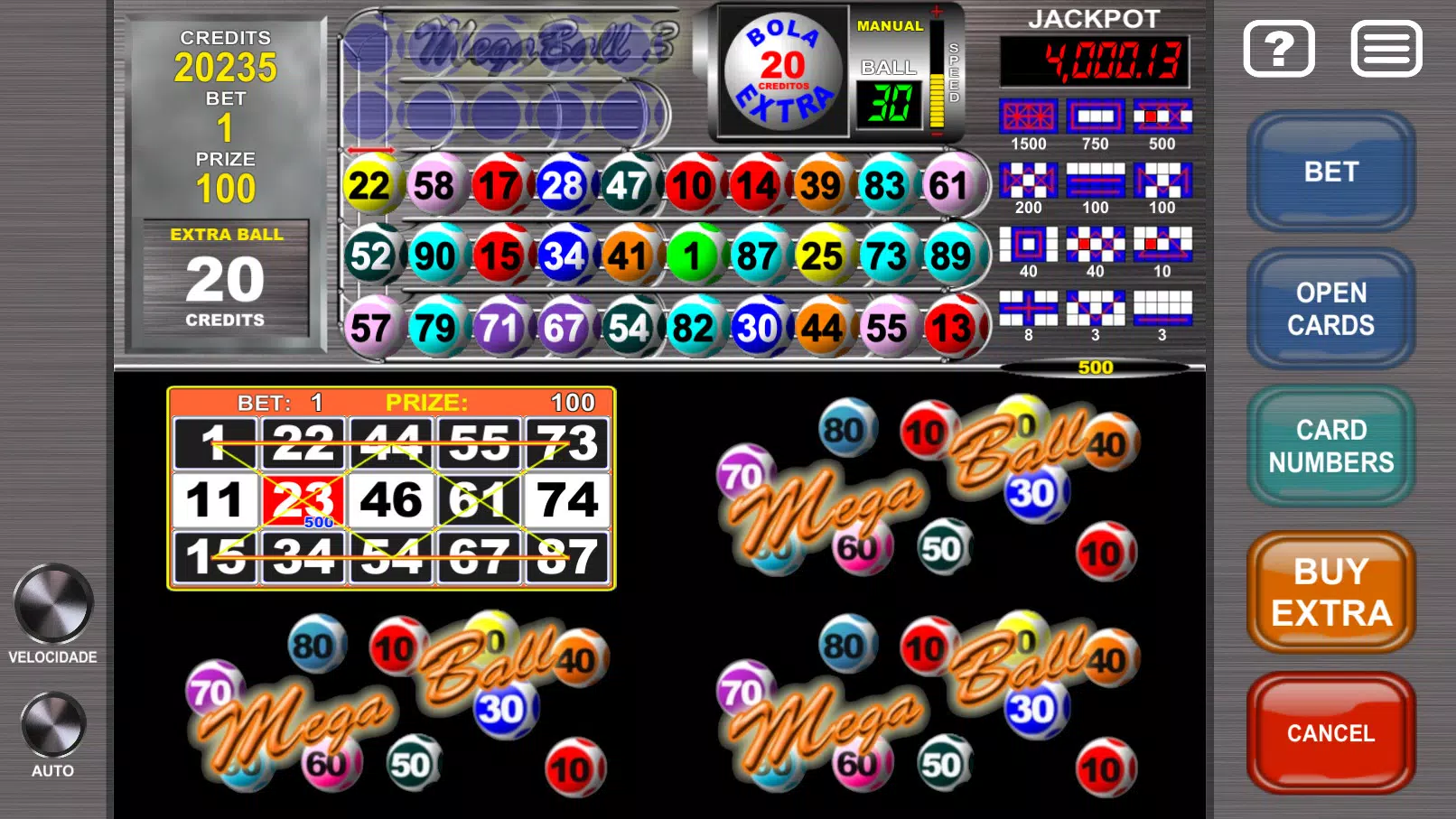 Video Bingo Mega Ball Flex Screenshots