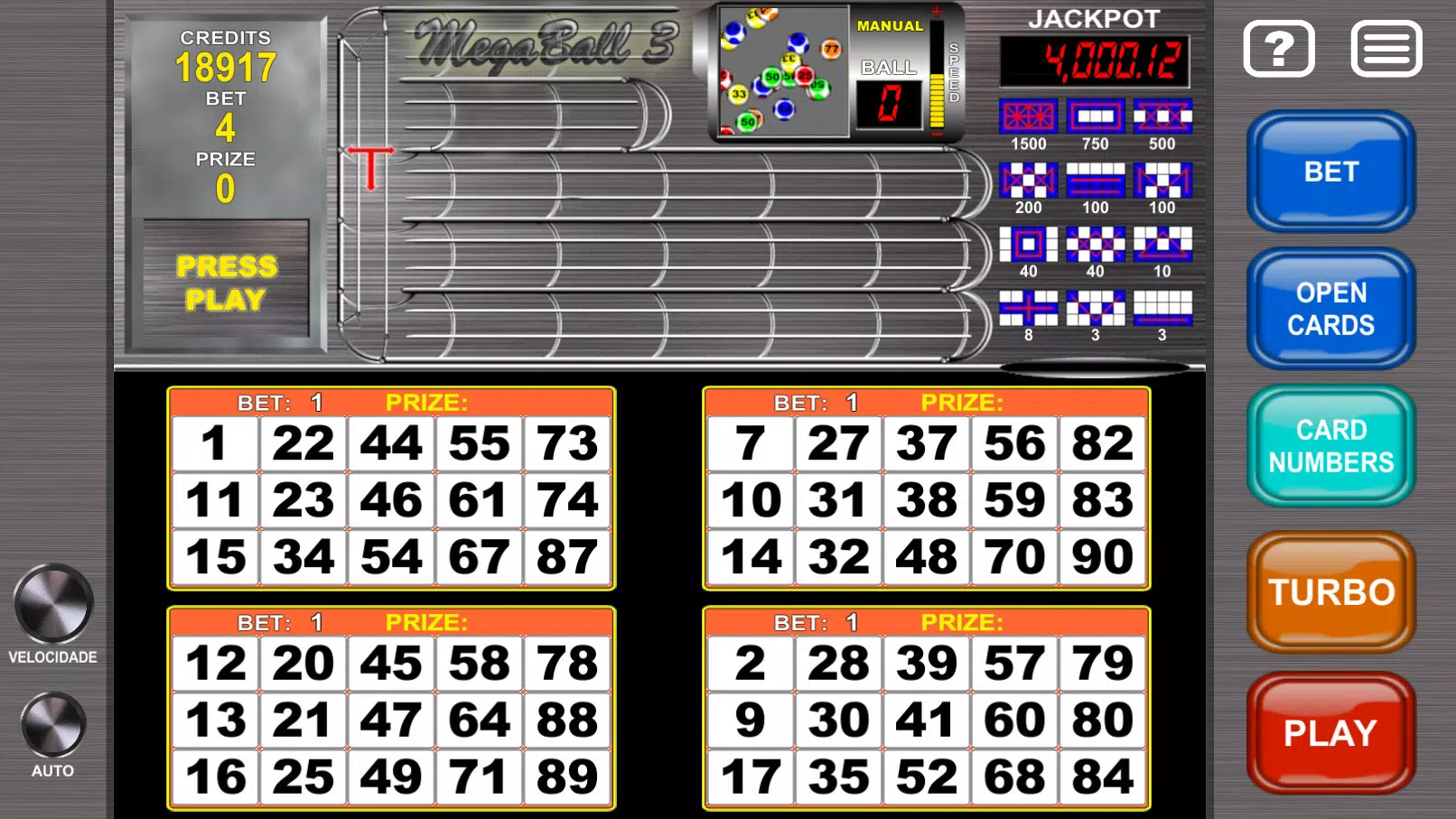 Video Bingo Mega Ball Flex Screenshots