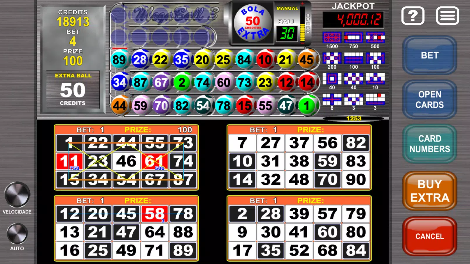 Video Bingo Mega Ball Flex Screenshots