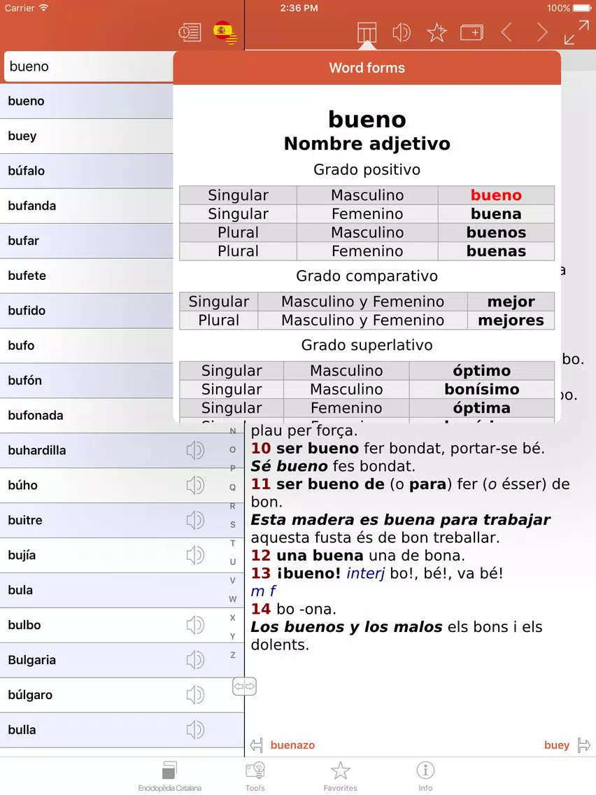 Compact Spanish-Catalan Catalan-Spanish Dictionary from Enciclopèdia Catalana iPad Screenshots