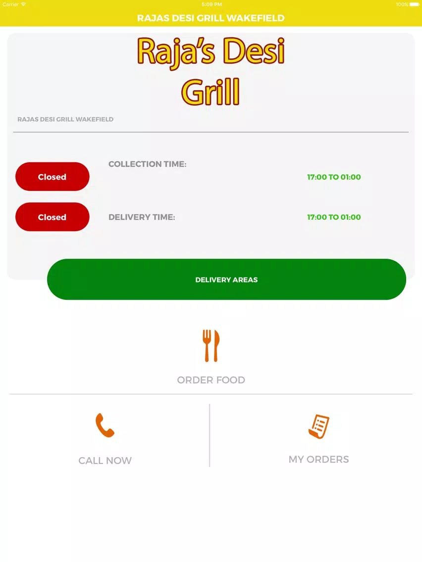 RAJAS DESI GRILL WAKEFIELD iPad Screenshots