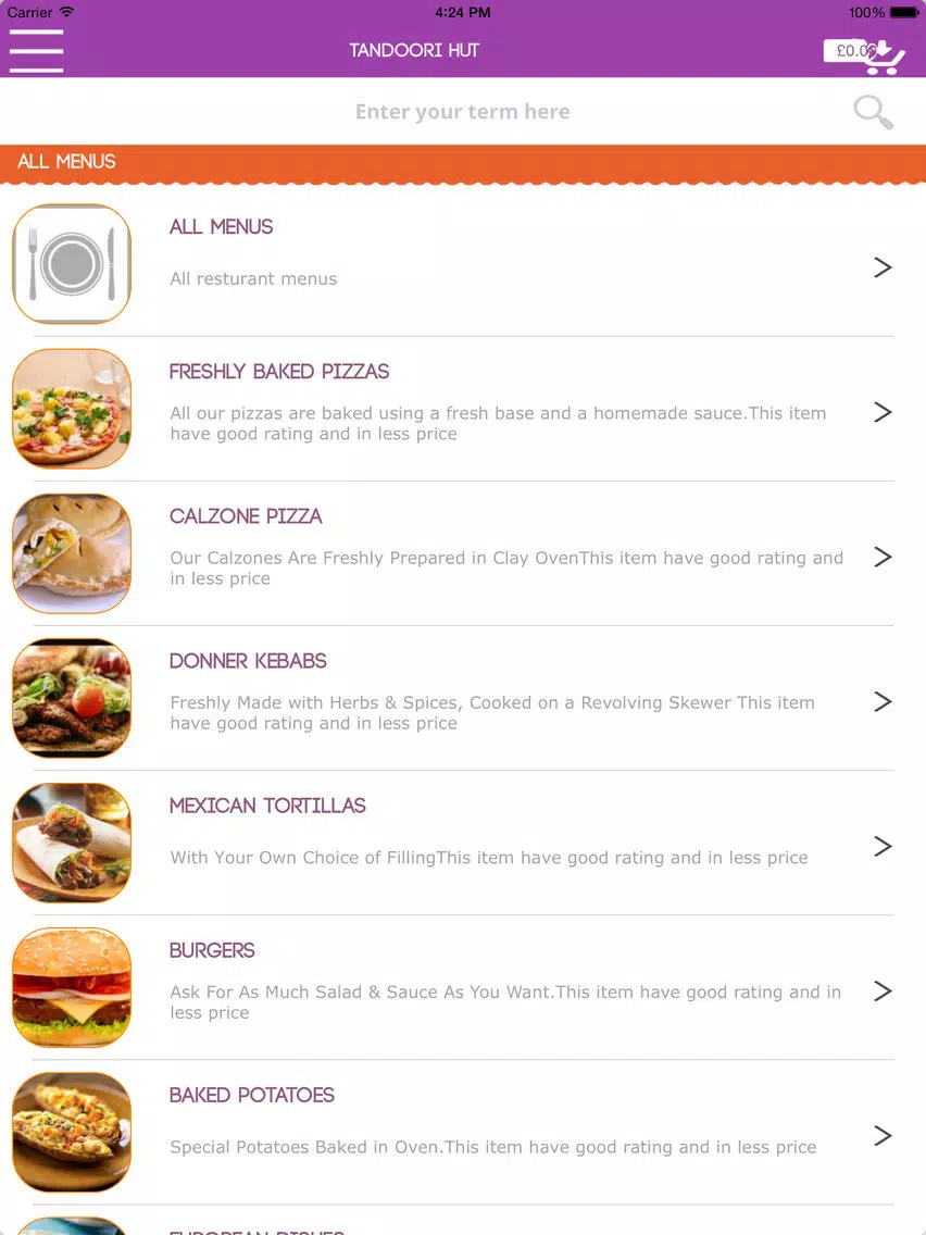 TANDOORI HUT HAMILTON iPad Screenshots