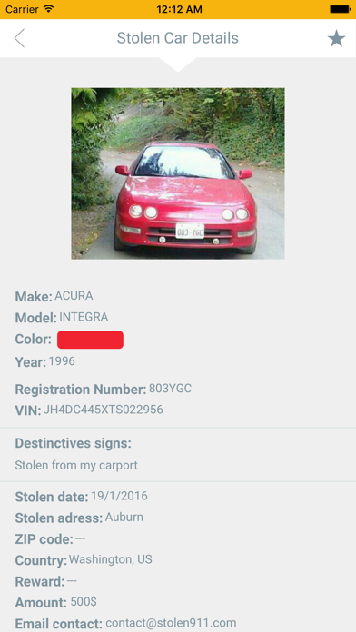 Stolen Car Checker Screenshots