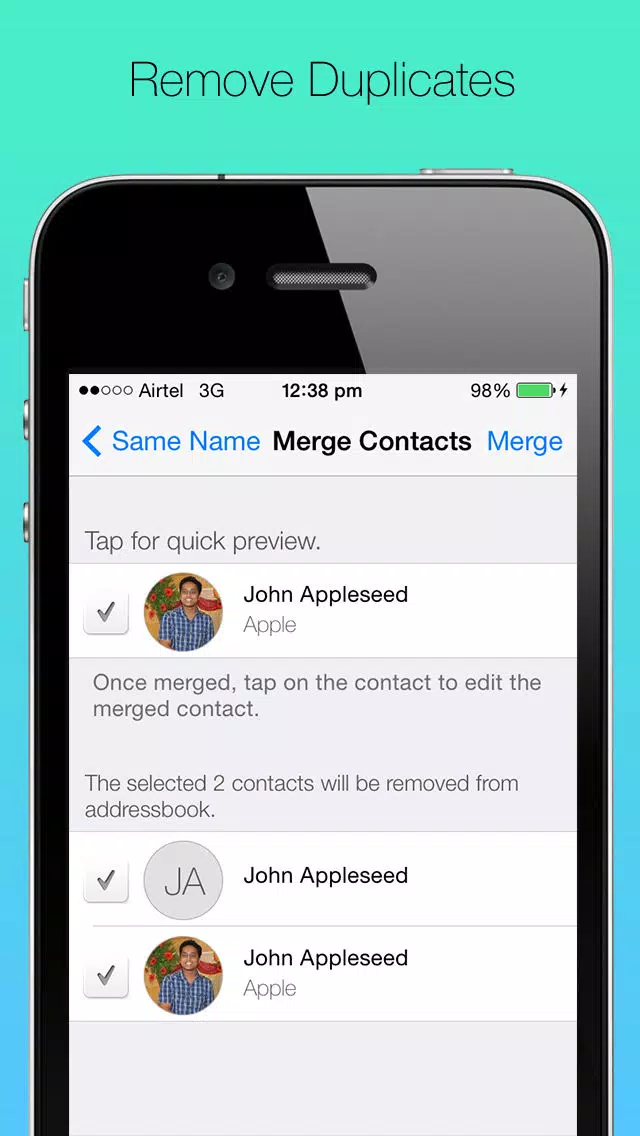 Merge Contacts - Remove Duplicates Screenshots