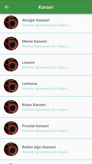 Erken Tanı: Risk Hesaplayıcı Screenshots