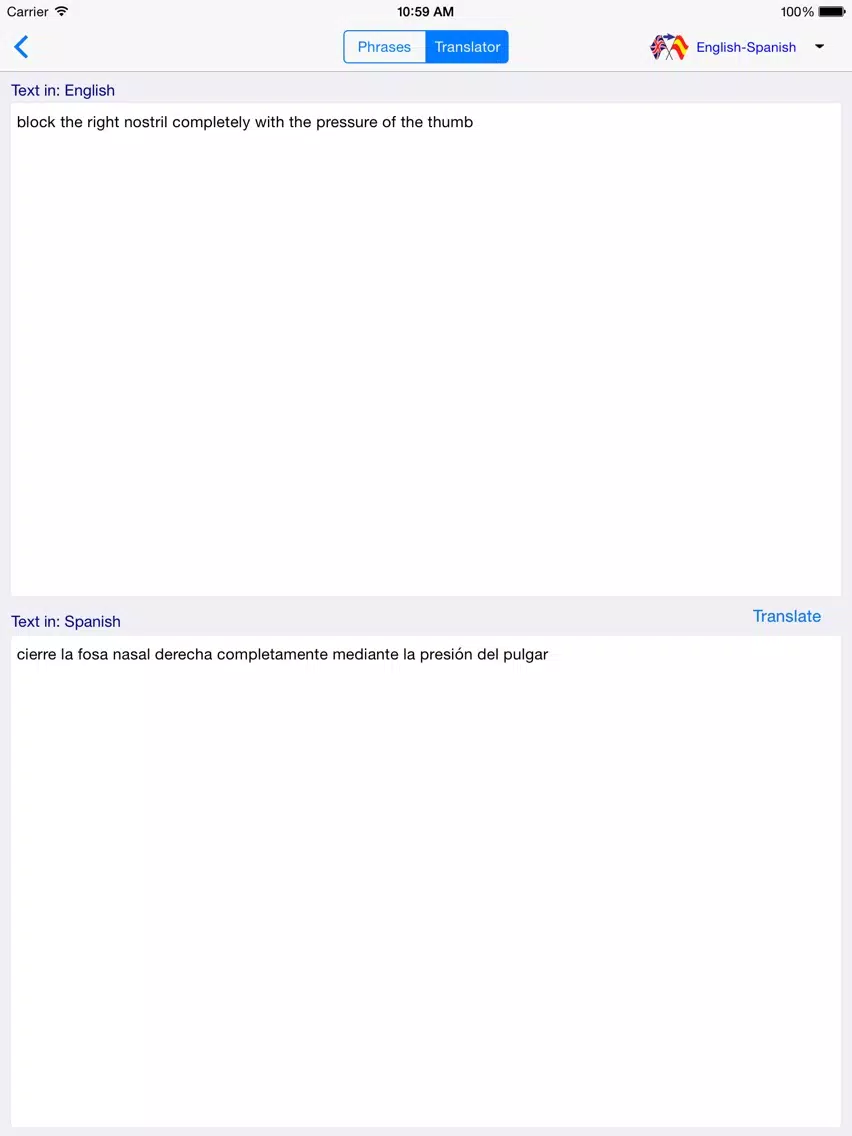 English-Spanish Yoga Translator (Offline) iPad Screenshots