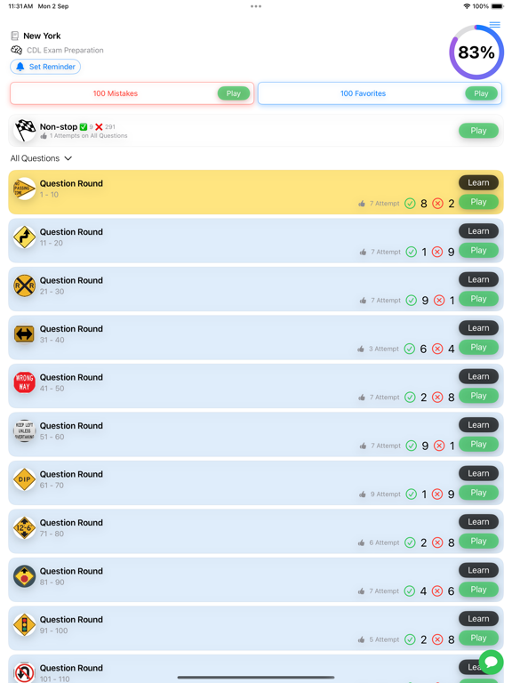 New York CDL Test 2024 iPad Screenshots
