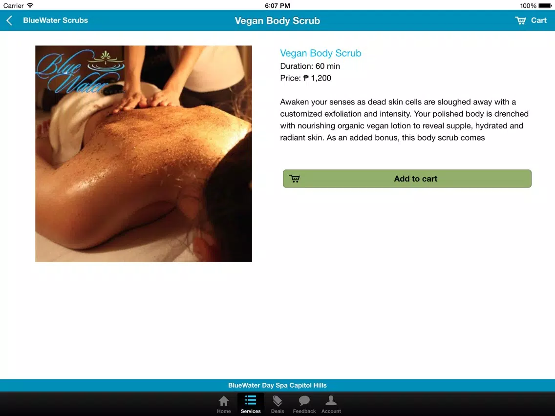 BlueWater Day Spa iPad Screenshots