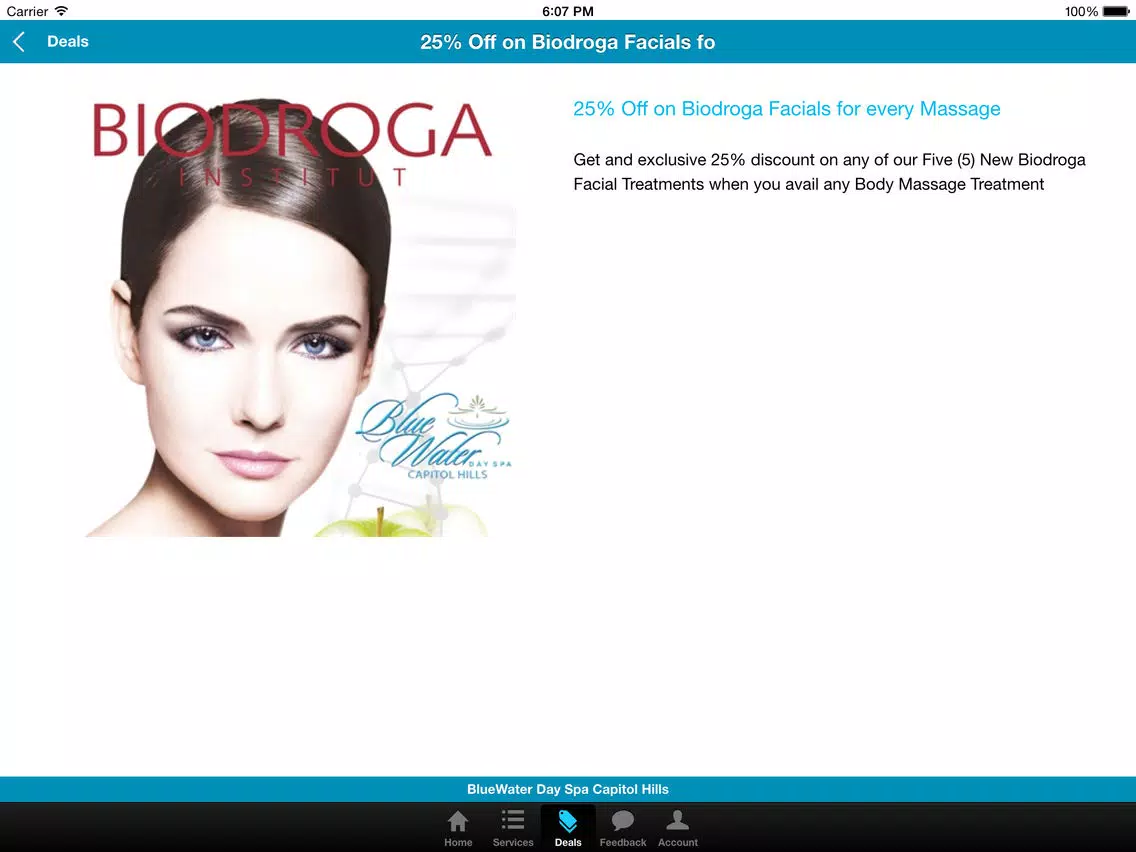BlueWater Day Spa iPad Screenshots