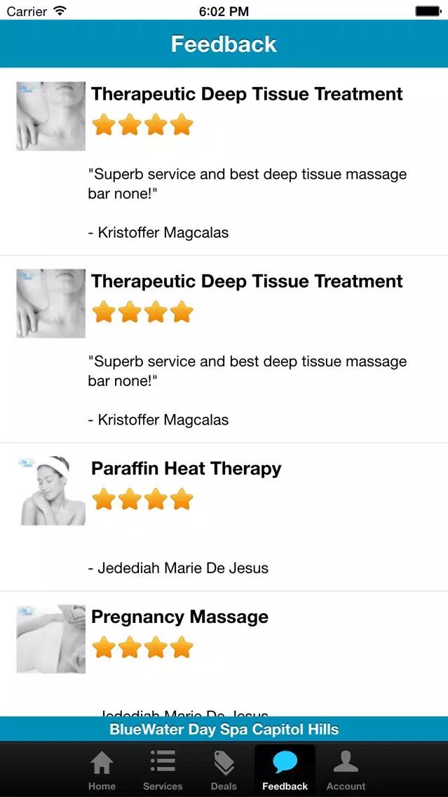 BlueWater Day Spa Screenshots