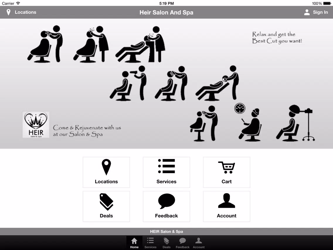 Heir Salon and Spa iPad Screenshots
