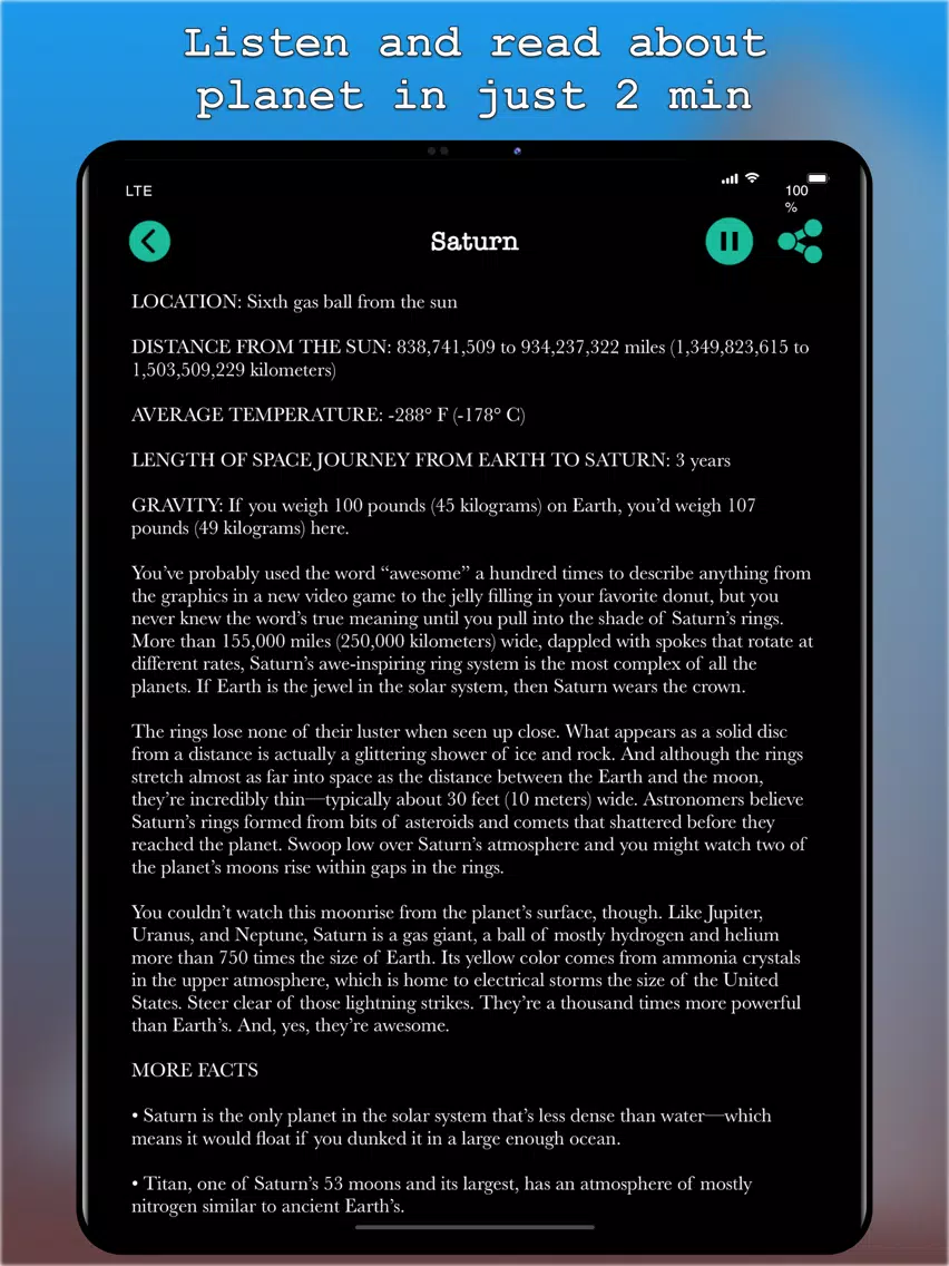The Solar System - Solar View iPad Screenshots