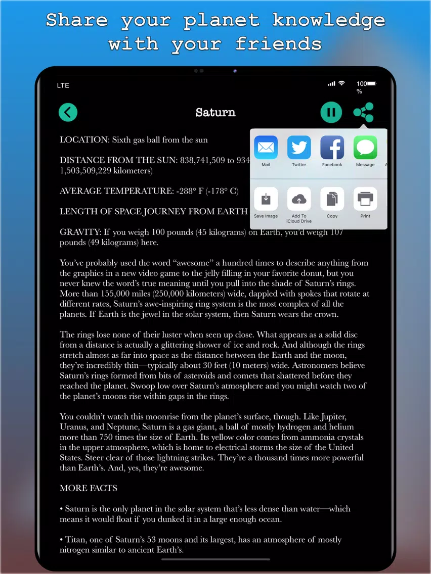 The Solar System - Solar View iPad Screenshots