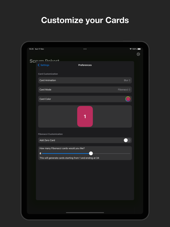 Scrum Pokert iPad Screenshots