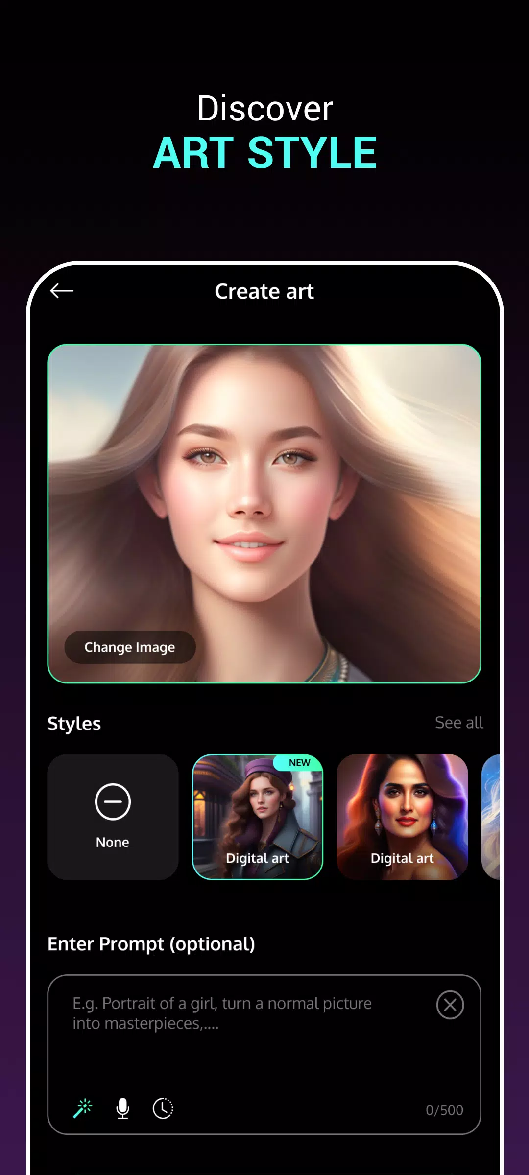 AI Art Generator Snap Photo Screenshots