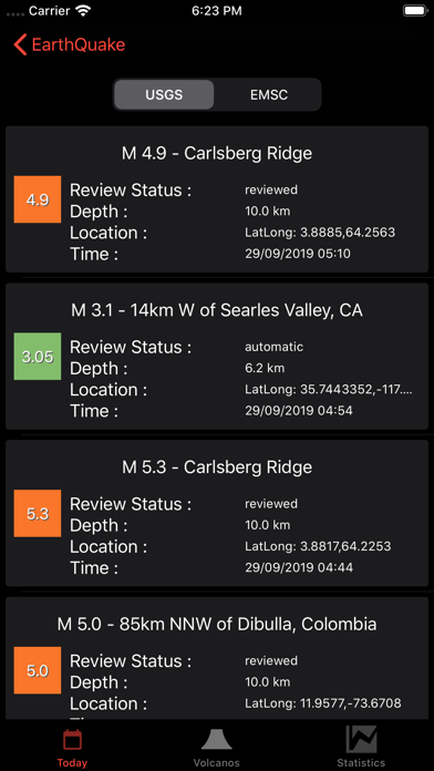 EarthQuakes Map & Volcanoes Screenshots
