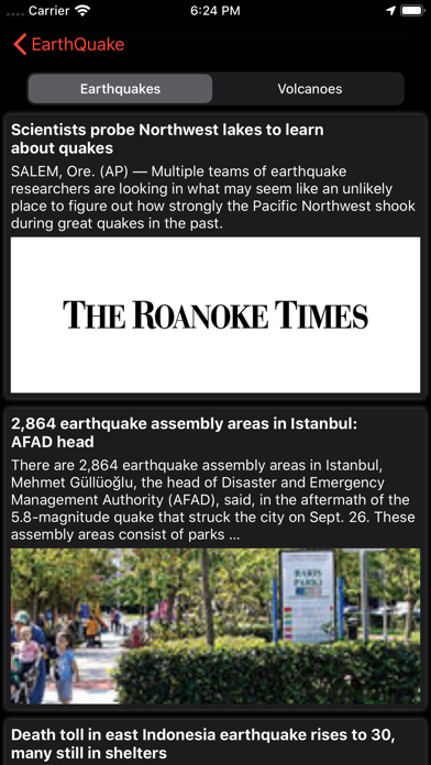 EarthQuakes Map & Volcanoes Screenshots