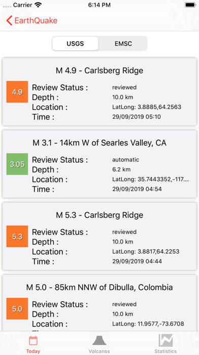 EarthQuakes Map & Volcanoes Screenshots