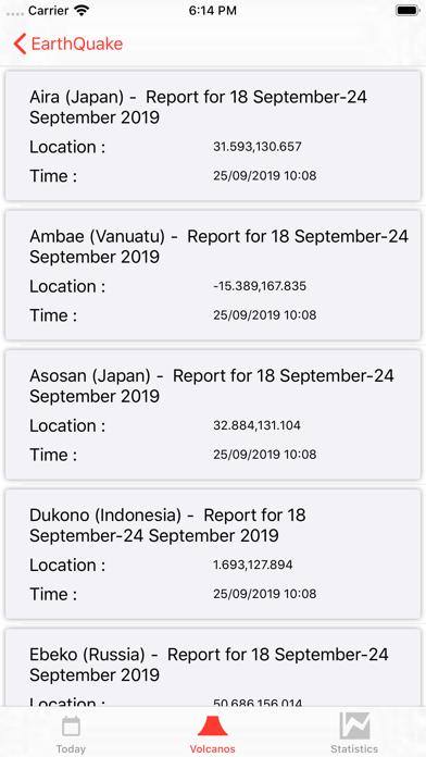 EarthQuakes Map & Volcanoes Screenshots