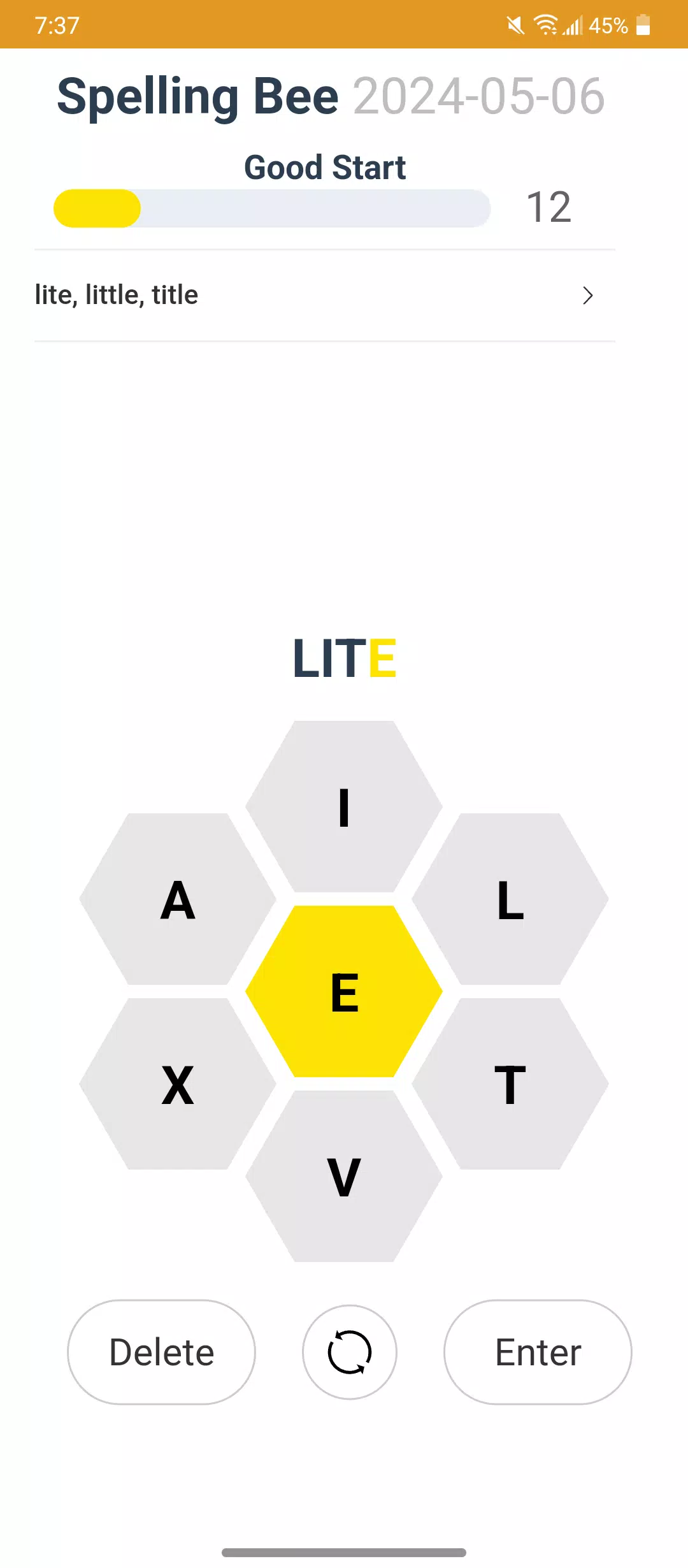 Ảnh chụp màn hình của Spelling Bee