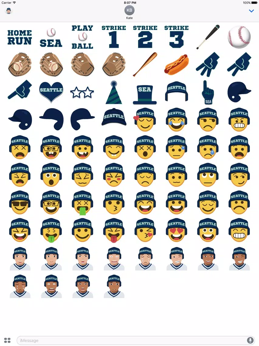 Seattle Baseball Stickers & Emojis iPad Screenshots