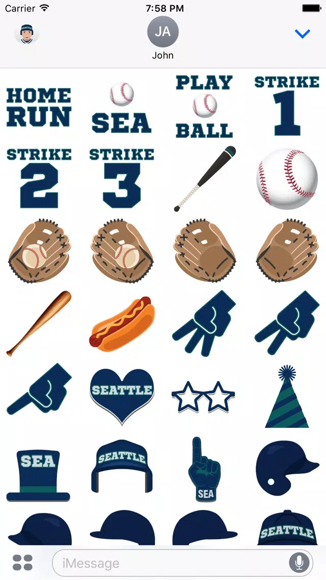 Seattle Baseball Stickers & Emojis Screenshots