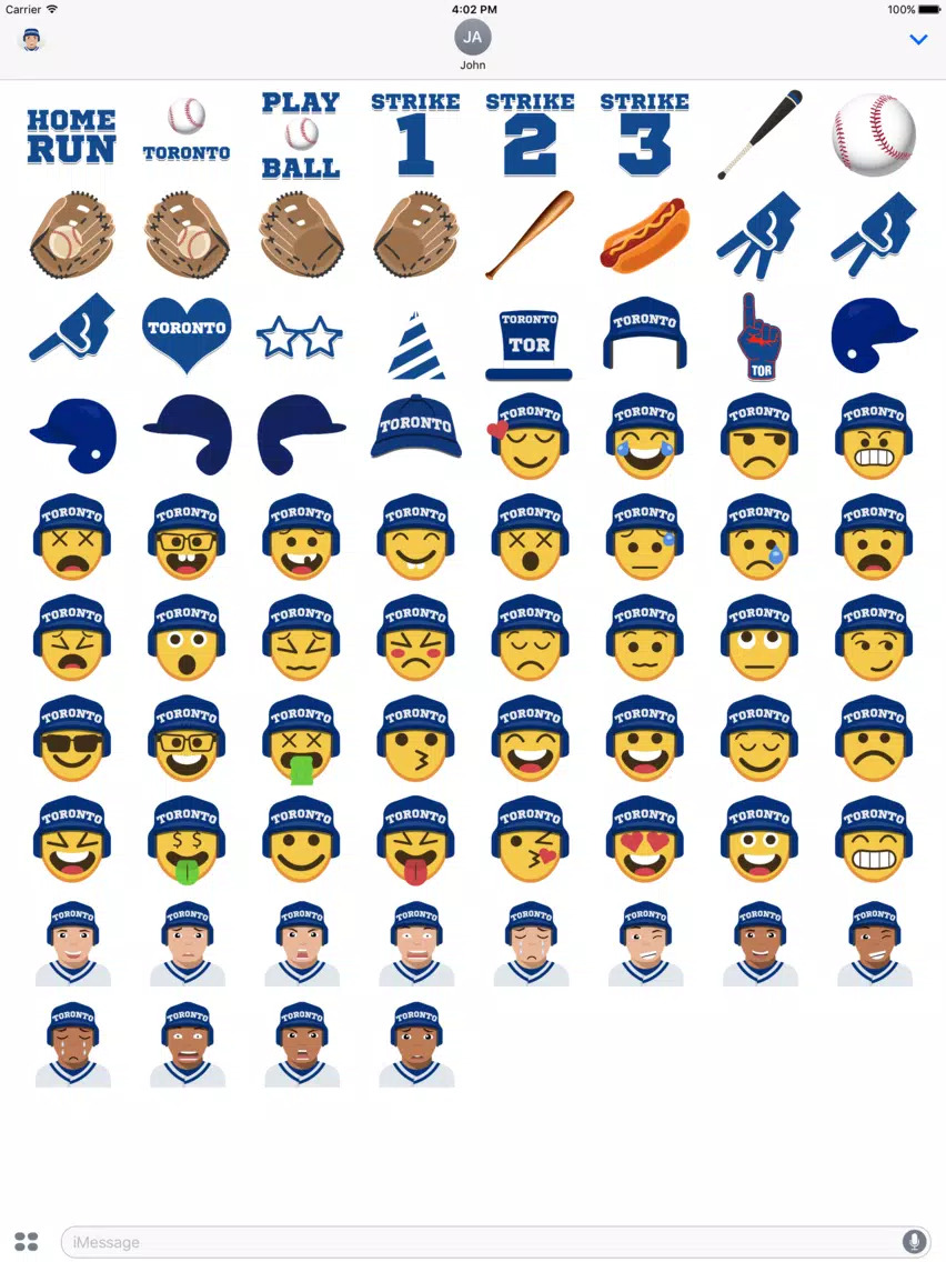 Toronto Baseball Stickers & Emojis iPad Screenshots